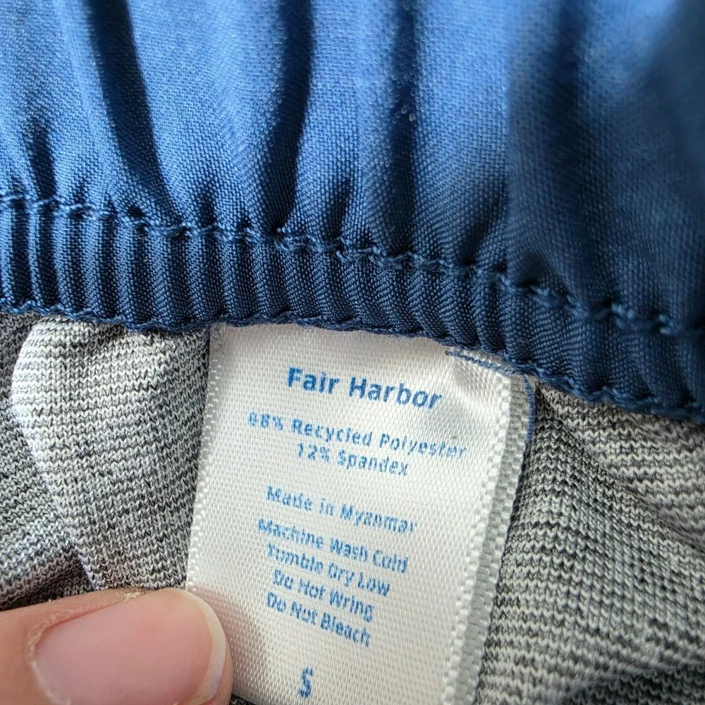 Fair Harbor Board Shorts Mens Sm Blue 28/8 Stretch Retro Stripe Swim Trunks